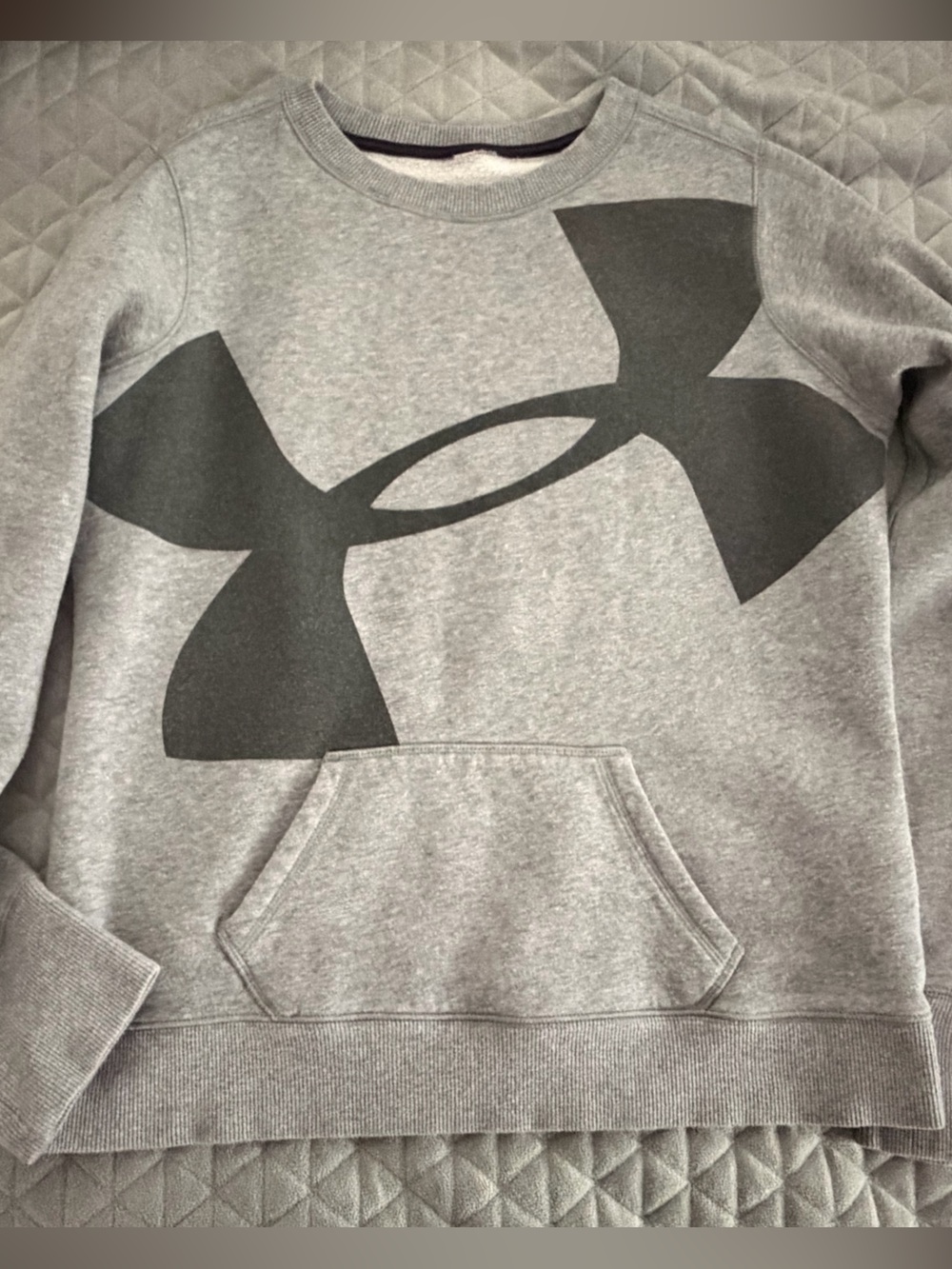 Under Armour Light Gray Sweatshirt with Black Logo
